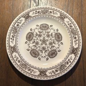 Vintage Brown Transferware 10 inch Plate by Vendome Royal China Mum Pattern